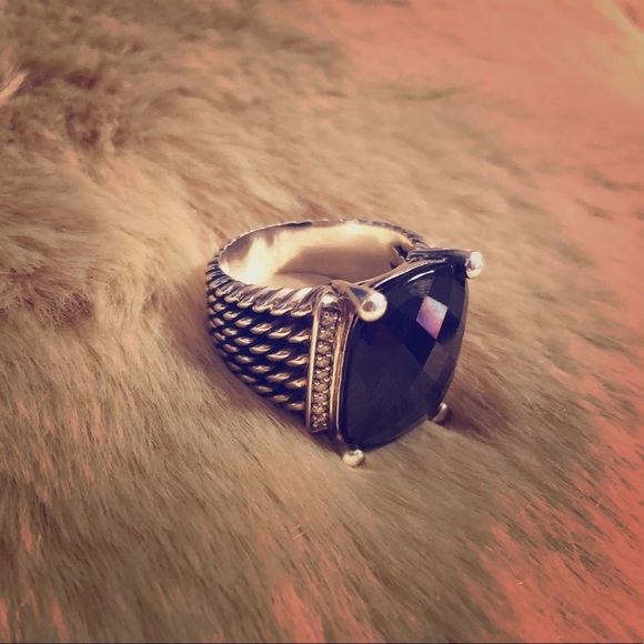 David Yurman Jewelry - David Yurman Wheaton Ring Black Onyx & Diamonds